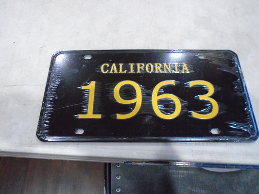 1963 LICENSE PLATE EMBOSSED FULL SIZE.