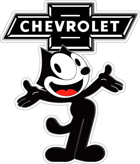 Felix the Cat Chevrolet Bowtie Metal Sign