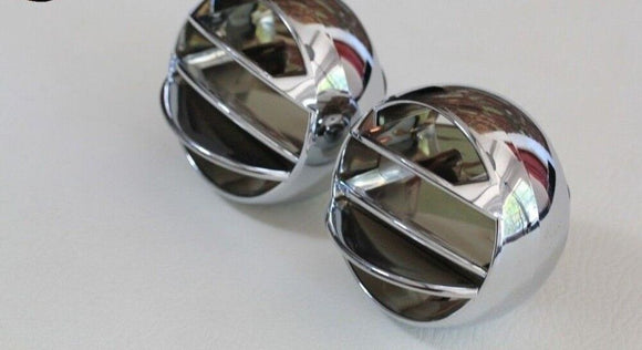 Camaro Chevelle Corvette Impala Chevy Truck Dash Air AC Vent Balls Chrome PAIR