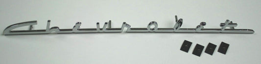 1949 1950 CHEVROLET FLEETLINE STYLELINE DASH EMBLEM SCRIPT "CHEVROLET