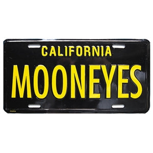 Black and Yellow California Mooneyes License Plate