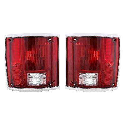 Tail Light Assembly with Aluminum Trim for 1973-87 Chevy & GMC Truck (Pair)