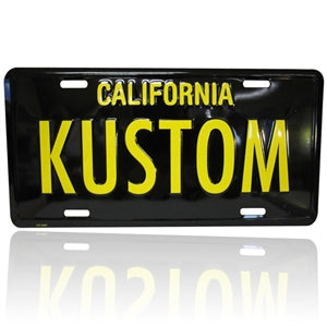 Black and Yellow California “Kustom” License Plate