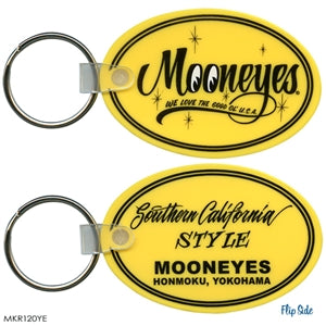 Mooneyes Oval Rubber Keychain (Yellow)